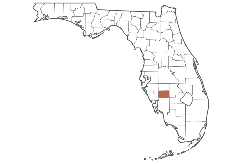 DeSoto County Florida jobs map highlighting DeSoto County