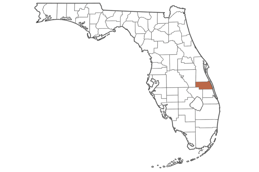 Indian River County Florida jobs map highlighting Indian River County