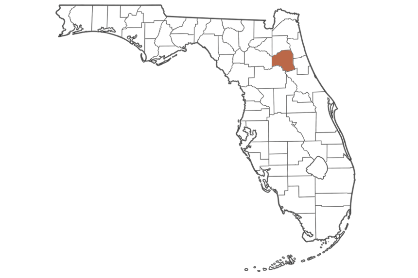 Putnam County Florida jobs map highlighting Putnam County