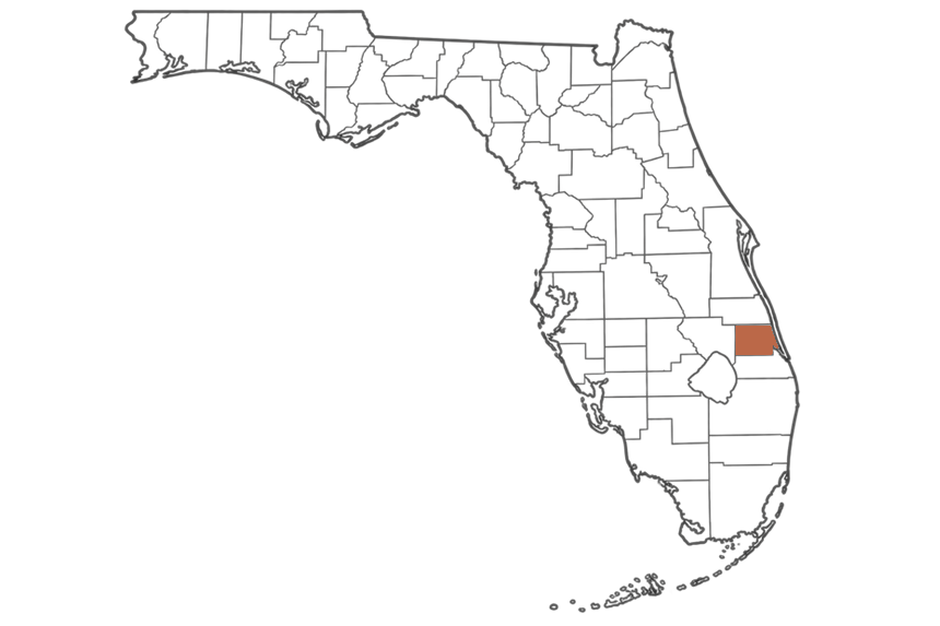 St. Lucie County Florida jobs map highlighting St. Lucie County