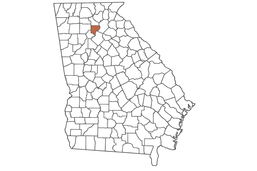 Forsyth County Georgia jobs map highlighting Forsyth County