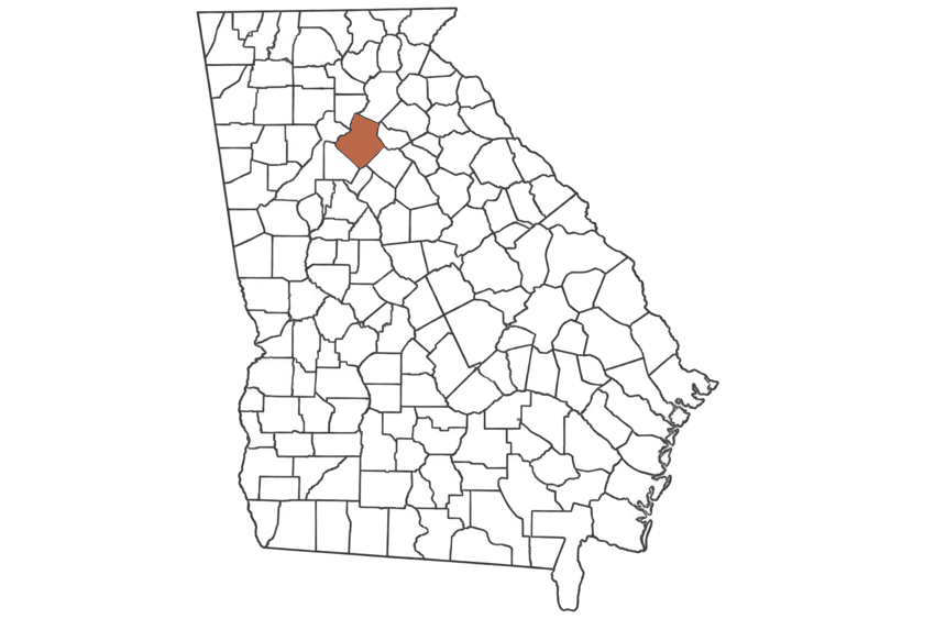 Gwinnett County Georgia jobs map highlighting Gwinnett County
