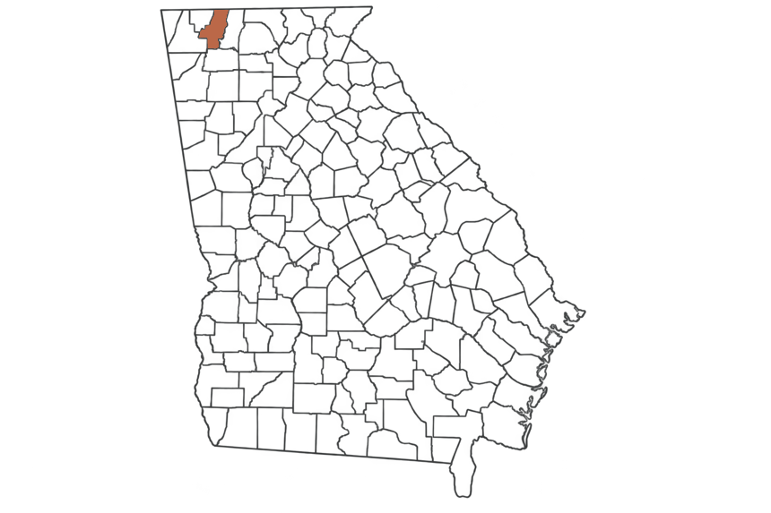 Whitfield County Georgia jobs map highlighting Whitfield County